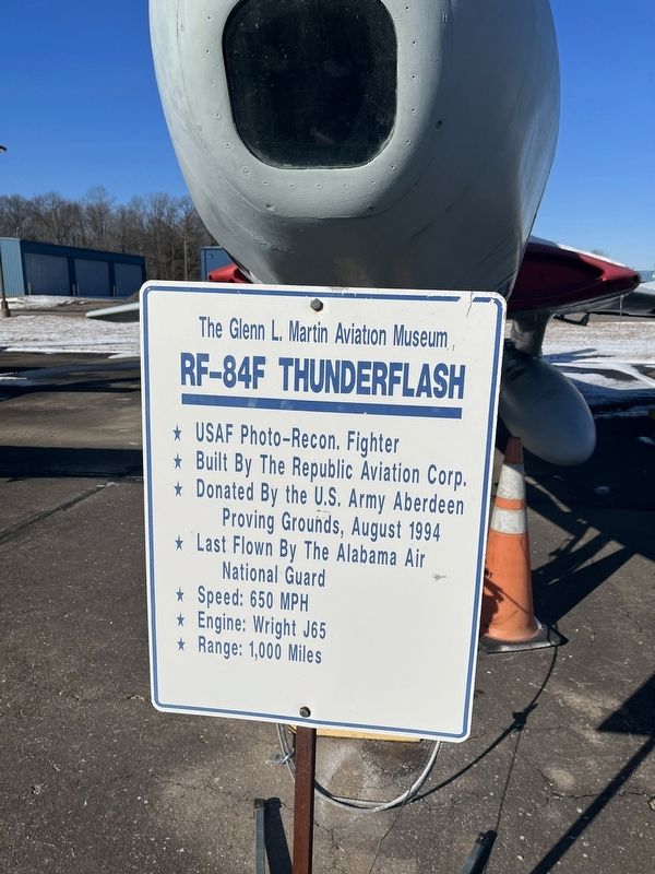 RF-84F Thunderflash Marker. Click for full size. RF-84F Thunderflash Marker image. Click for full size.