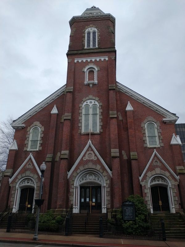 Saint Francis Xavier Catholic Church and Marker image. Click for full size.