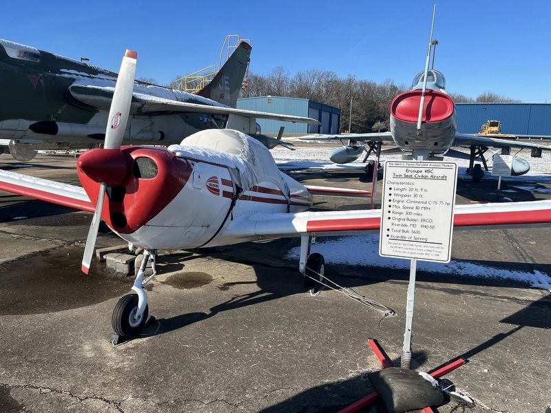 Ercoupe 415C Twin Seat Civilian Aircraft Display. Click for full size. Ercoupe 415C Twin Seat Civilian Aircraft Display image. Click for full size.