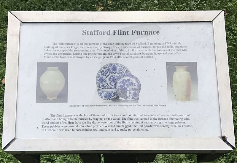 Stafford Flint Furnace Marker. Click for full size. Stafford Flint Furnace Marker image. Click for full size.
