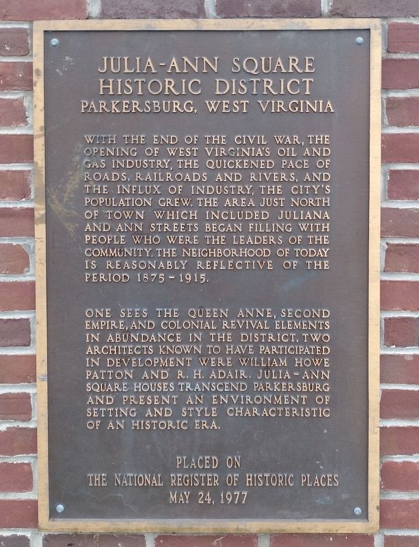 Julia-Ann Square Historic District Marker image. Click for full size.