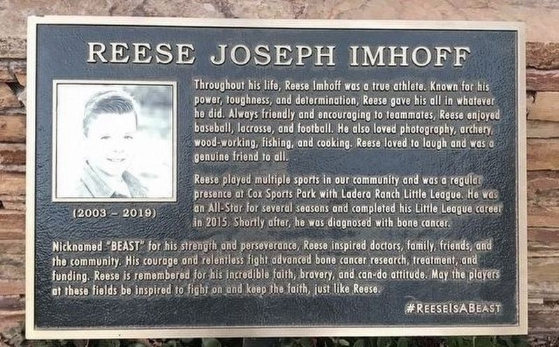 Reese Joseph Imhoff Marker image. Click for full size.