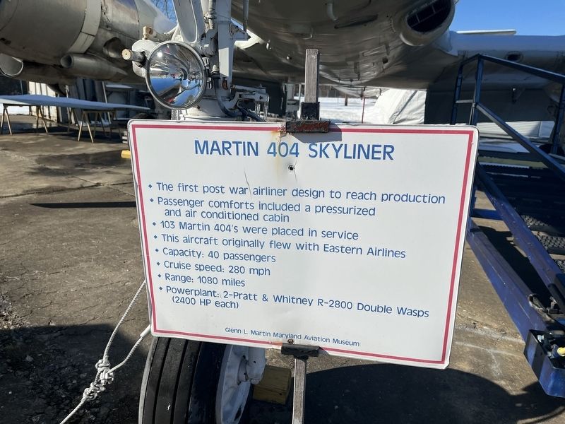 Martin 404 Skyliner Marker. Click for full size. Martin 404 Skyliner Marker image. Click for full size.