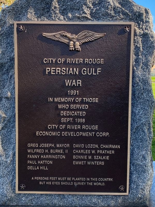 River Rouge Persian Gulf Veterans Memorial image. Click for full size.