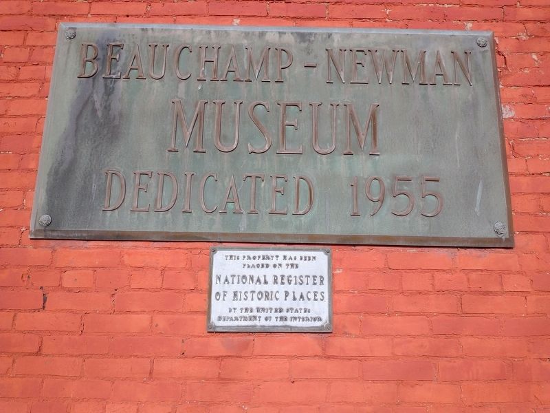Beaucamp-Newman Museum Marker. Click for full size. Beaucamp-Newman Museum Marker image. Click for full size.