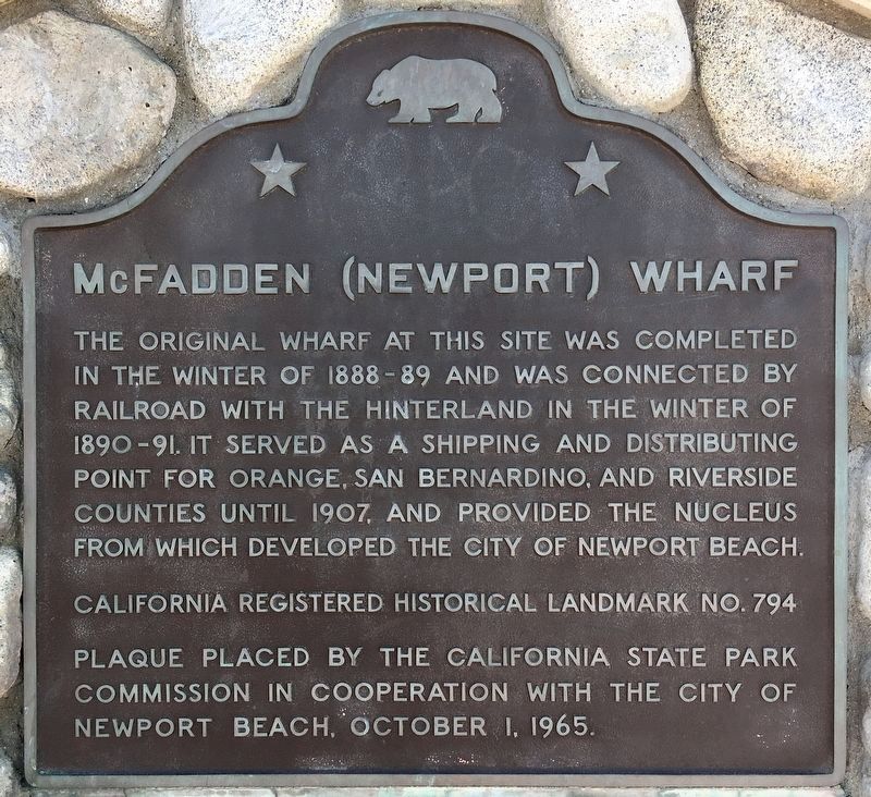 McFadden (Newport) Wharf Marker image. Click for full size.