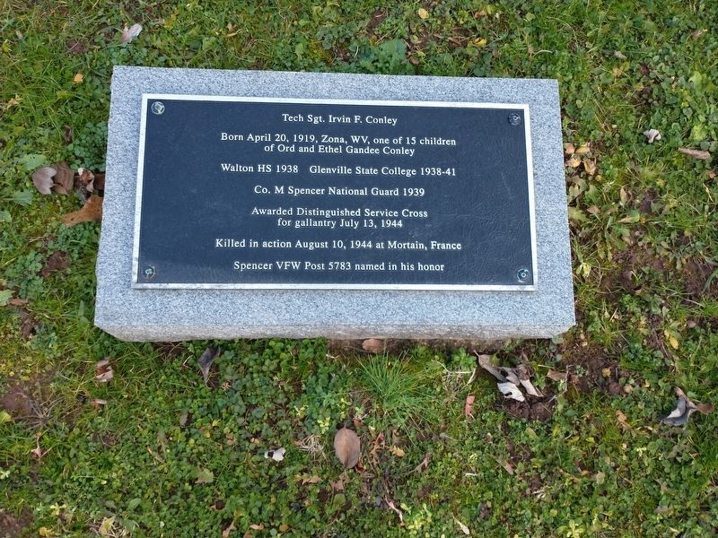 Tech Sgt. Irvin F. Conley Marker. Click for full size. Tech Sgt. Irvin F. Conley Marker image. Click for full size.