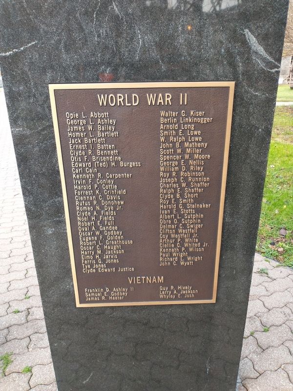 Roane County Veterans Memorial. Click for full size. Roane County Veterans Memorial image. Click for full size.