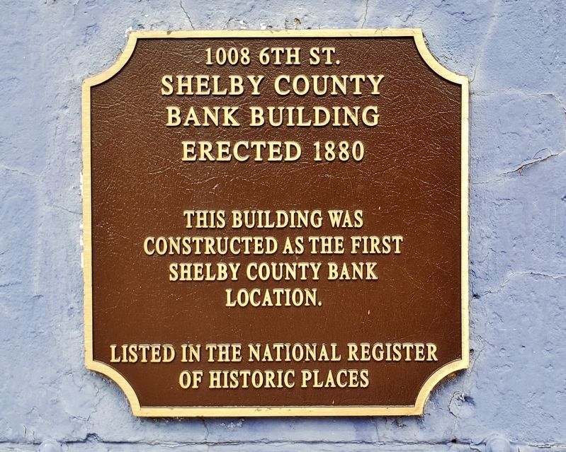 Shelby County Bank Building Marker image. Click for full size.