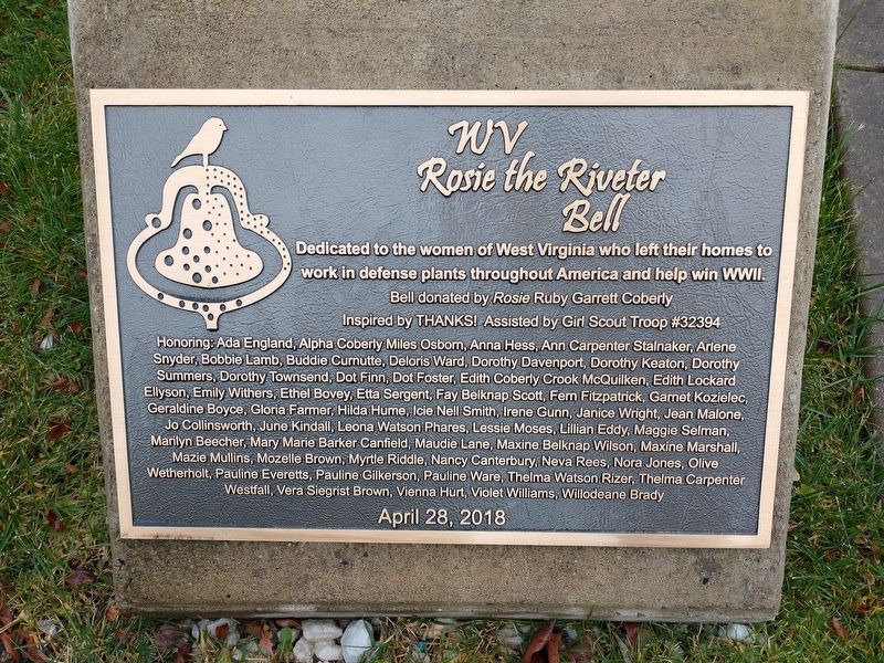 WV Rosie the Riveter Bell Marker image. Click for full size.