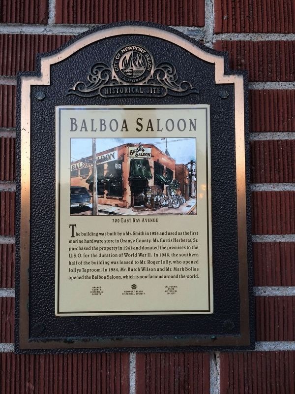 Balboa Saloon Marker image. Click for full size.