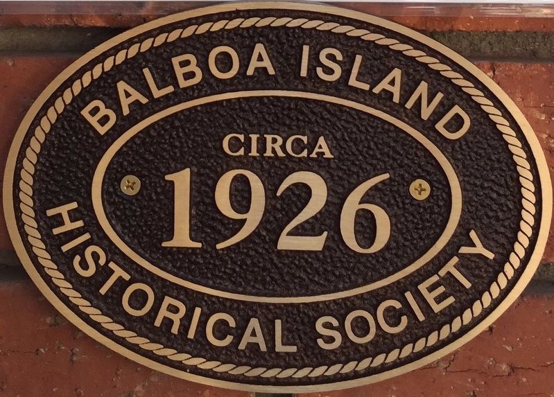 Balboa Island Historical Society, circa 1926 Medallion image. Click for full size.