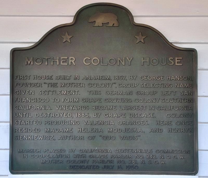 Mother Colony House Marker image. Click for full size.