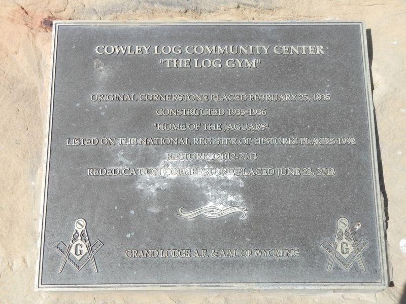 Cowley Log Community Center Marker image. Click for full size.
