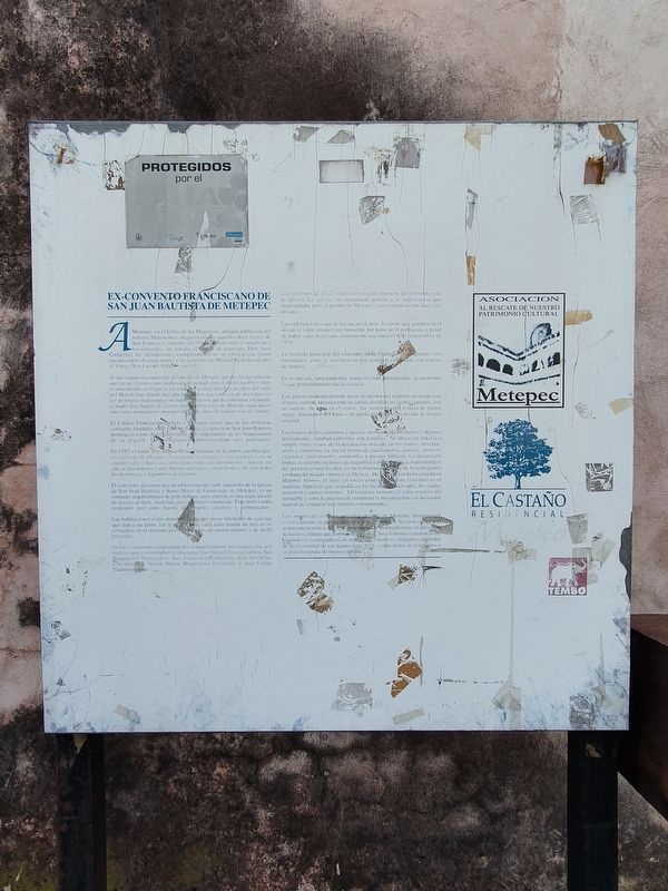 Former Franciscan Convent of San Juan Bautista de Metepec Marker image. Click for full size.