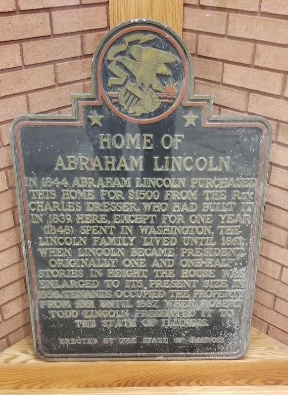 Lincoln Home Historical Marker at Visitors Center image. Click for full size.