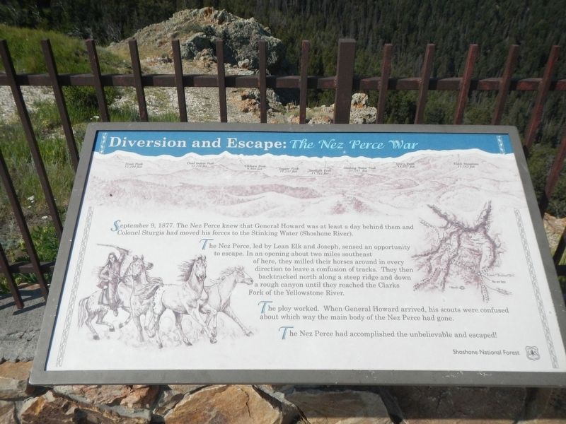 Diversion and Escape: <i>The Nez Perce War</i> Marker. Click for full size. Diversion and Escape: <i>The Nez Perce War</i> Marker image. Click for full size.