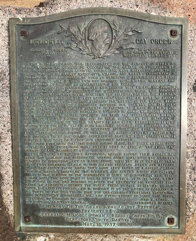 Memorial Day Order Marker image. Click for full size.