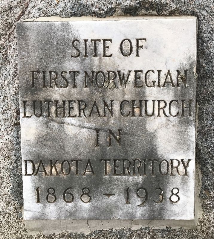 Site of First Norwegian Lutheran Church in Dakota Territory Marker image. Click for full size.