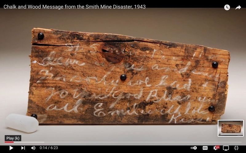 Message Write on a Dynamite Box Board by a Dying Miner. image. Click for full size.