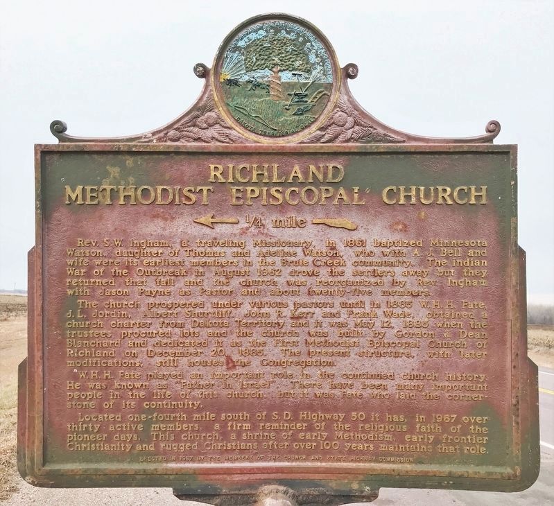 Richland Methodist Episcopal Church Marker image. Click for full size.