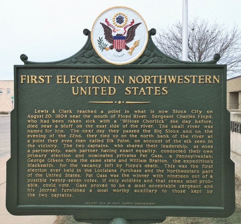 First Election in Northwestern United States Marker image. Click for full size.