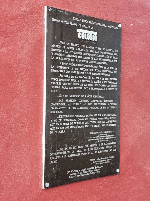 Luis Donaldo Colosio Murrieta Marker image. Click for full size.