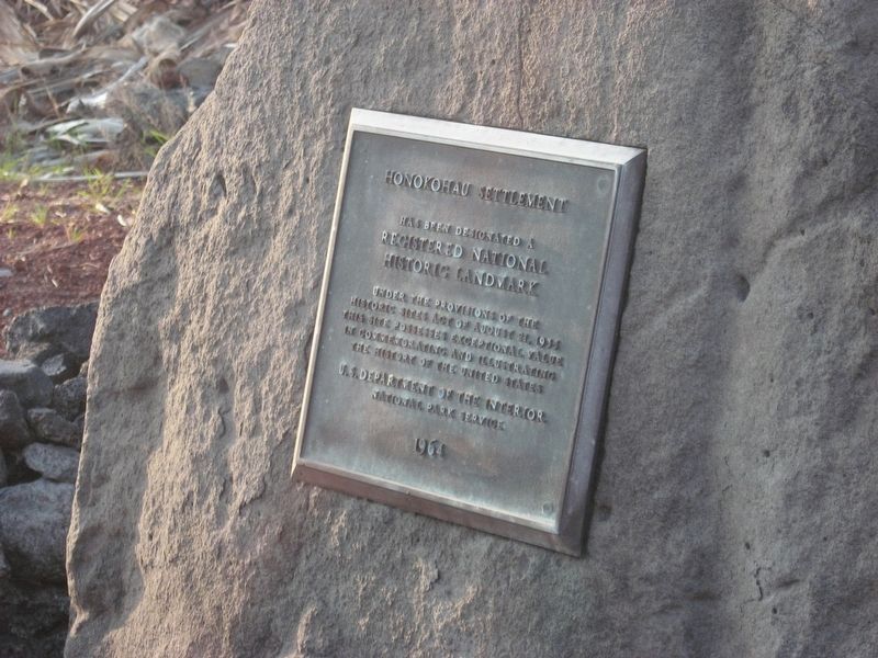 Honokohau Settlement Marker. Click for full size. Honokohau Settlement Marker image. Click for full size.
