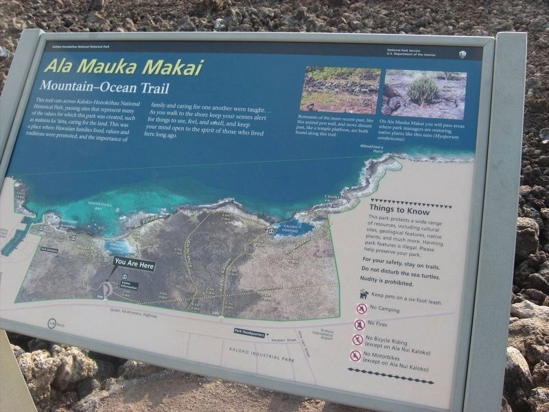 Ala Mauka Makai Marker. Click for full size. Ala Mauka Makai Marker image. Click for full size.