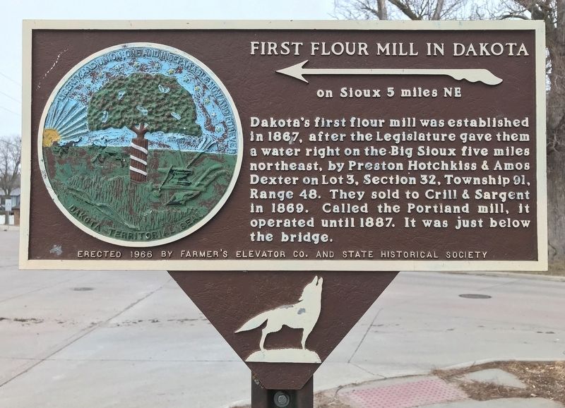 First Flour Mill in Dakota Marker image. Click for full size.