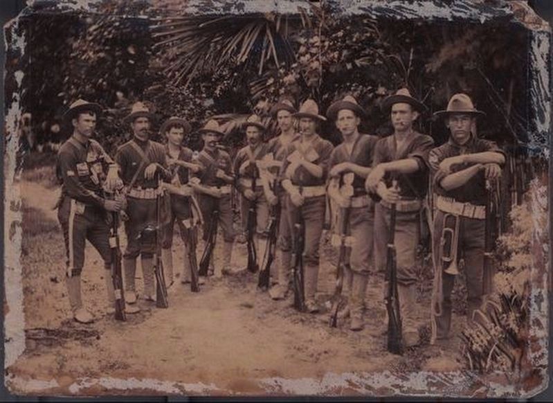 Soldiers of Company B, 44th US Volunteer Infantry at Tubigon-Bohol, Philippine Islands image. Click for full size.
