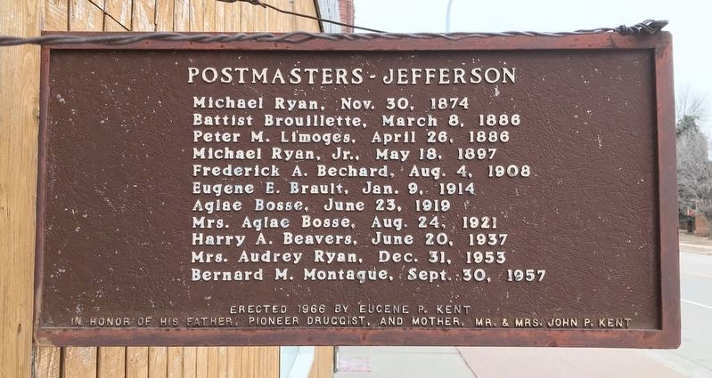 Postmasters Jefferson Marker Reverse image. Click for full size.