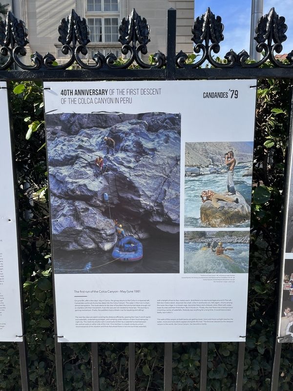 The first run of the Colca Canyon - May/June 1981 Marker. Click for full size. The first run of the Colca Canyon - May/June 1981 Marker image. Click for full size.
