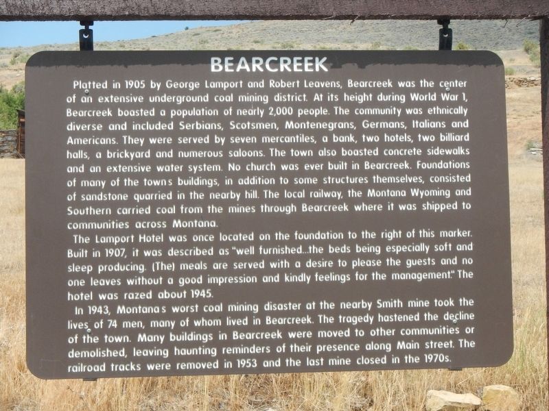 Bearcreek Marker image. Click for full size.