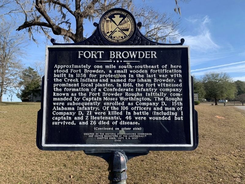 Fort Browder / 15th Alabama Infantry Marker Side 1 image. Click for full size.