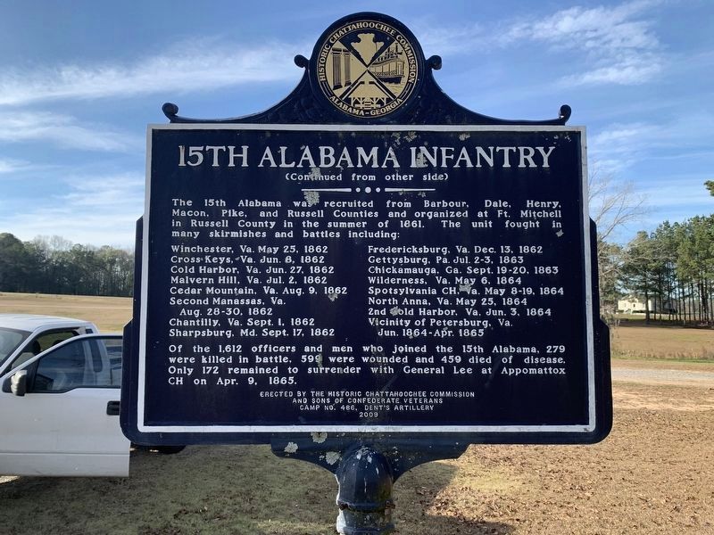 Fort Browder / 15th Alabama Infantry Marker Side 2 image. Click for full size.