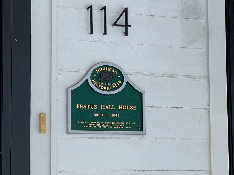 Festus Hall House Marker image. Click for full size.