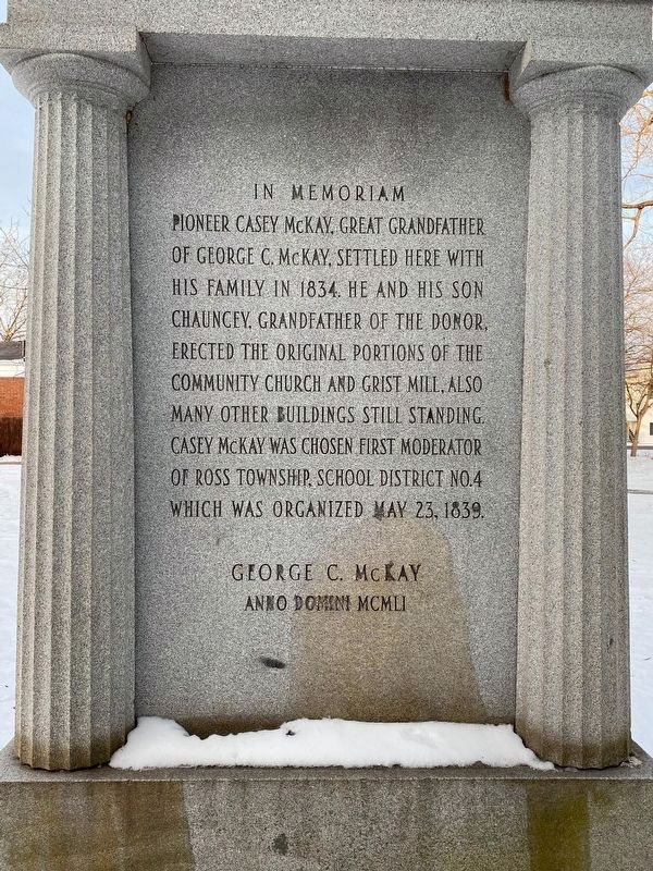 McKay Monument, Back View. Click for full size. McKay Monument, Back View image. Click for full size.