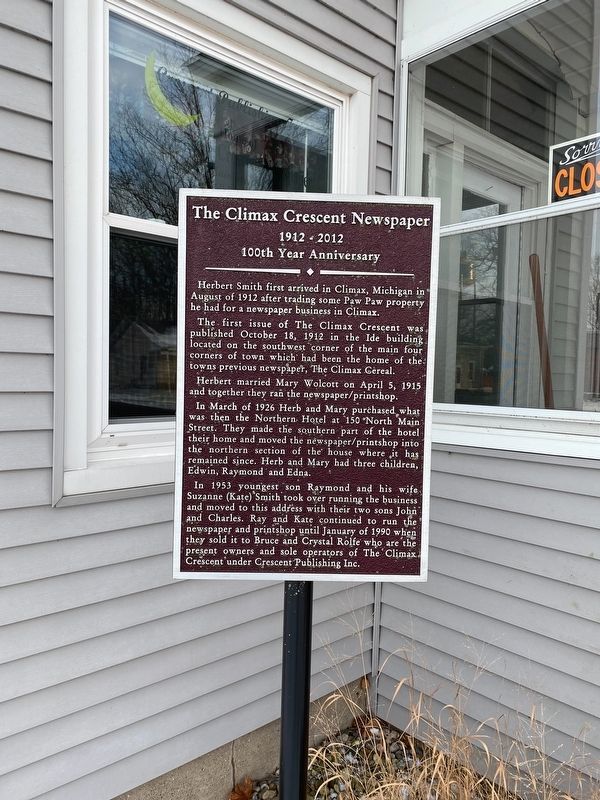 The Climax Crescent Newspaper Marker image. Click for full size.