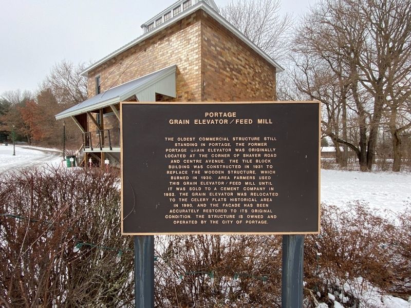 Portage Grain Elevator / Feed Mill Marker image. Click for full size.