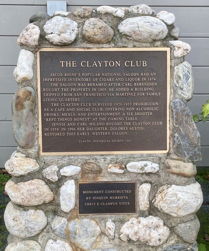 The Clayton Club Marker image. Click for full size.
