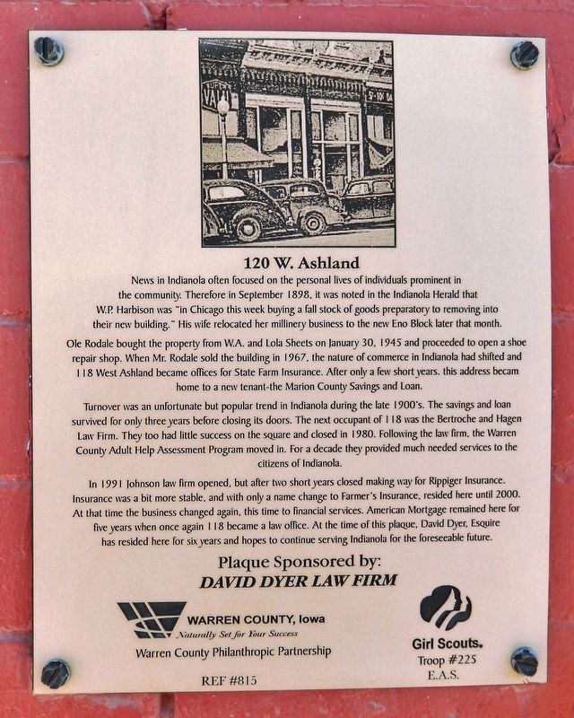 120 West Ashland Marker. Click for full size. 120 West Ashland Marker image. Click for full size.