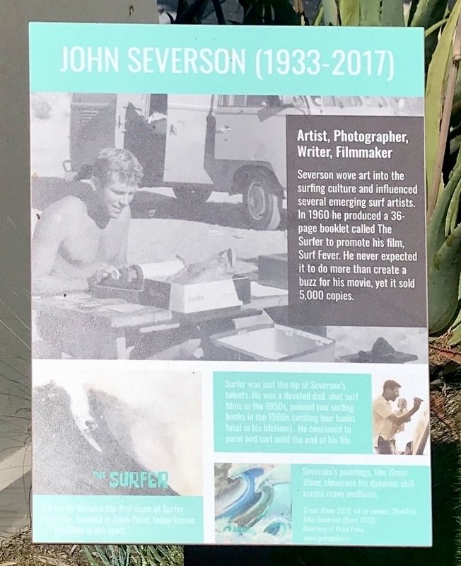John Severson Marker. Click for full size. John Severson Marker image. Click for full size.