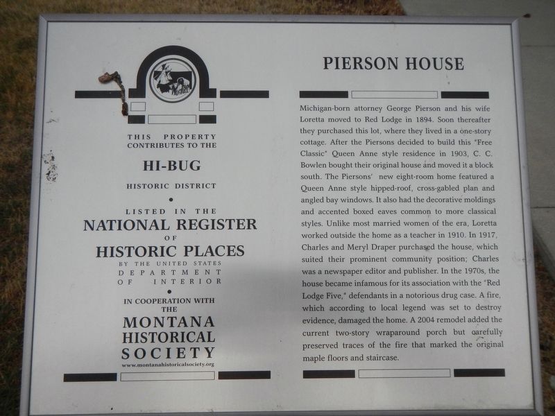 Pierson House Marker image. Click for full size.