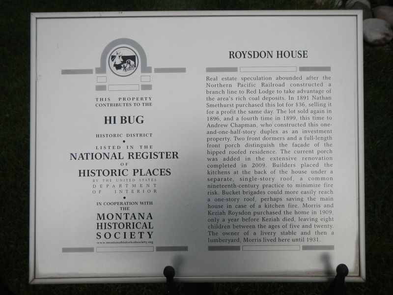 Roysdon House Marker image. Click for full size.