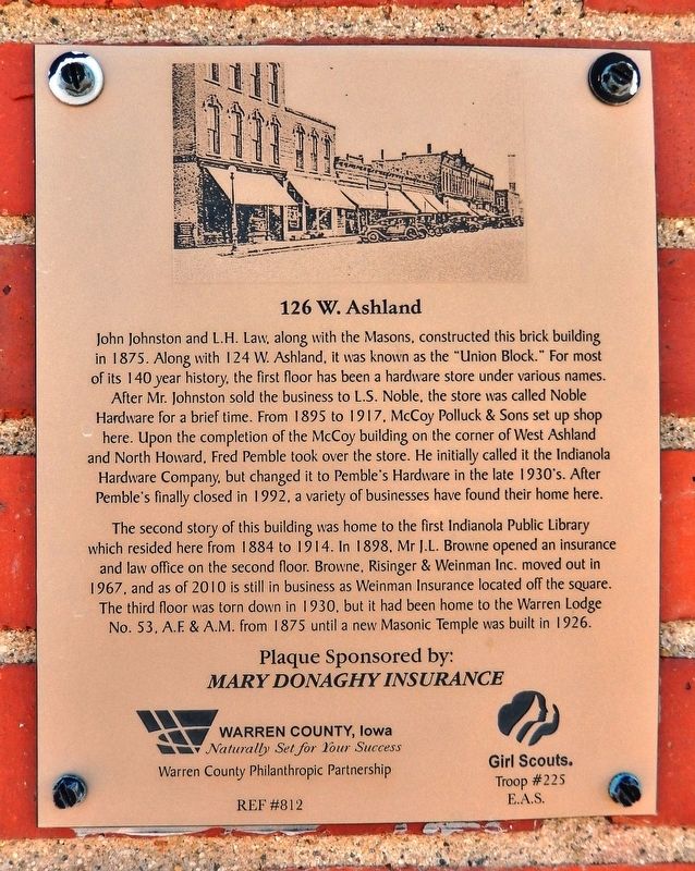 126 West Ashland Marker image. Click for full size.
