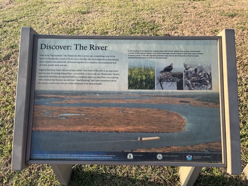 Discover: The River sign. Click for full size. Discover: The River sign image. Click for full size.
