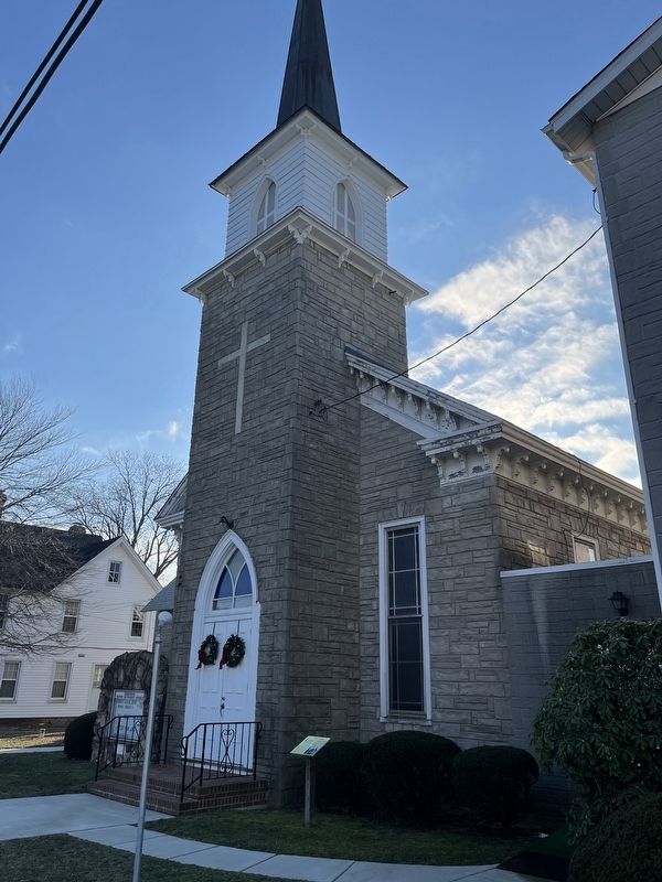 The current Methodist church now stands where its predecessor once did.. Click for full size. The current Methodist church now stands where its predecessor once did. image. Click for full size.