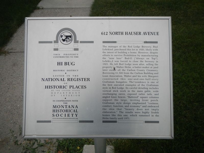 612 North Hauser Avenue Marker image. Click for full size.