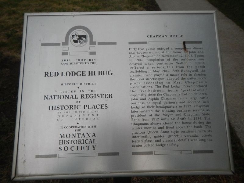 Chapman House Marker image. Click for full size.